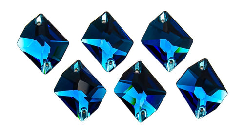 Blue Zircon / Sew-on stone : Hexadone : Glass