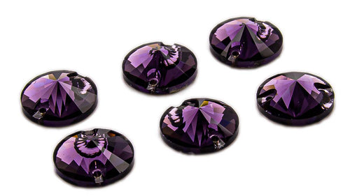 Amethyst / Sew-on stone : Sphero : Glass