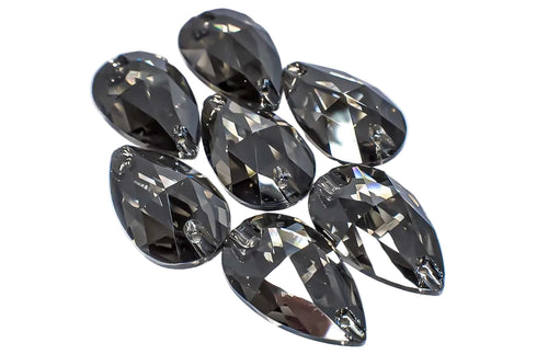 Black Diamond / Sew-on stone : Teardrop : Glass