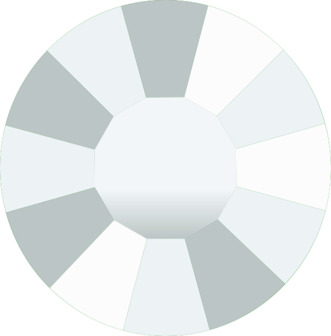 Crystal / Flatback : Classic Cut : 12 Facets : Glass