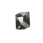 Hematite Jet / Sew-on stone : Hexadone : Glass