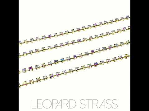 Rhinestone Cup Chain - Crystal AB on Gold Chain