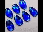 Sapphire / Sew-on stone : Teardrop : Glass