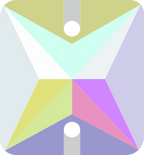 Crystal AB / Sew-on stone : Square : Glass