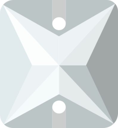 Crystal / Sew-on stone : Square : Glass
