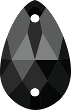 Jet Black / Sew-on stone : Teardrop : Glass