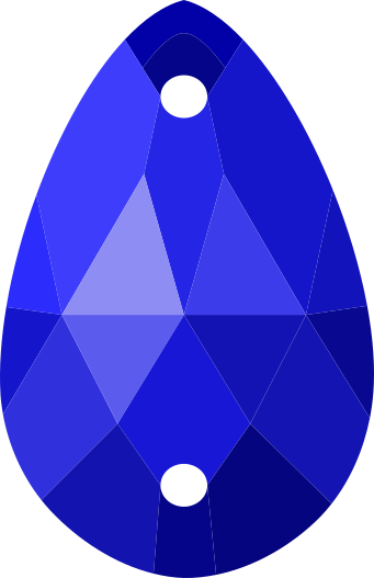 Sapphire / Sew-on stone : Teardrop : Glass