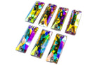 Crystal AB / Sew-on stone : Baguette : Glass